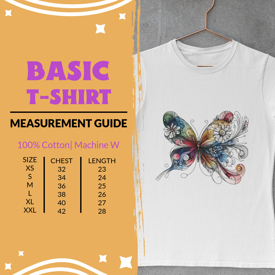 Premahs - Vibrant Bloom Butterfly Artistic Women's Short Sleeve Regular Fit Tee