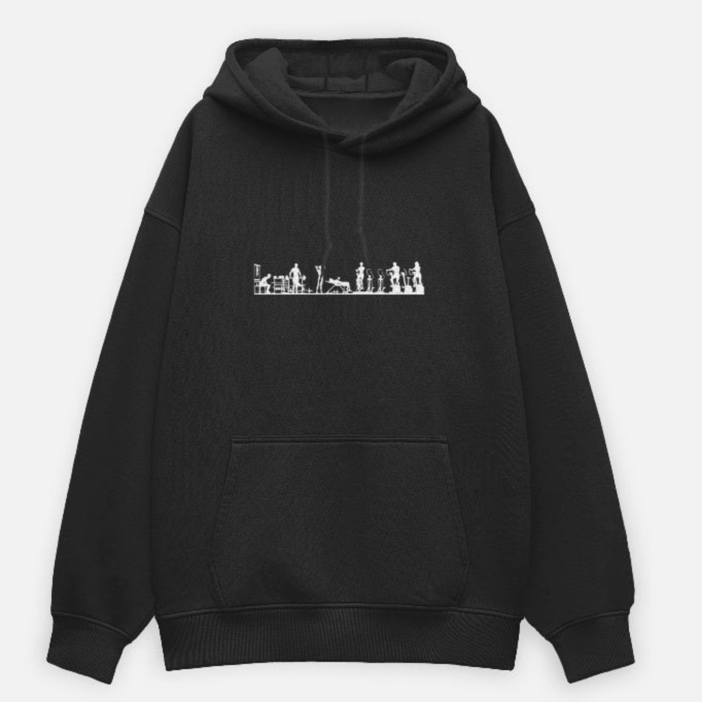 Premahs Black Oversized Hoodie for Women