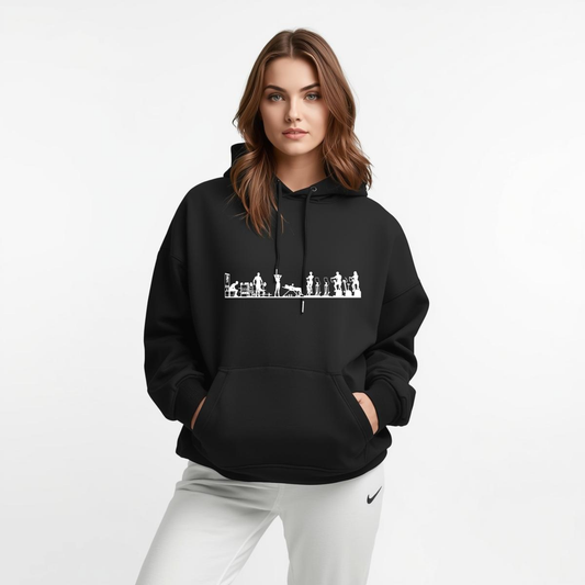 Premahs Black Oversized Hoodie for Women for Gym