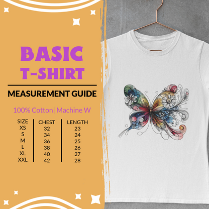 Premahs - Vibrant Bloom Butterfly Artistic Women's Short Sleeve Regular Fit Tee