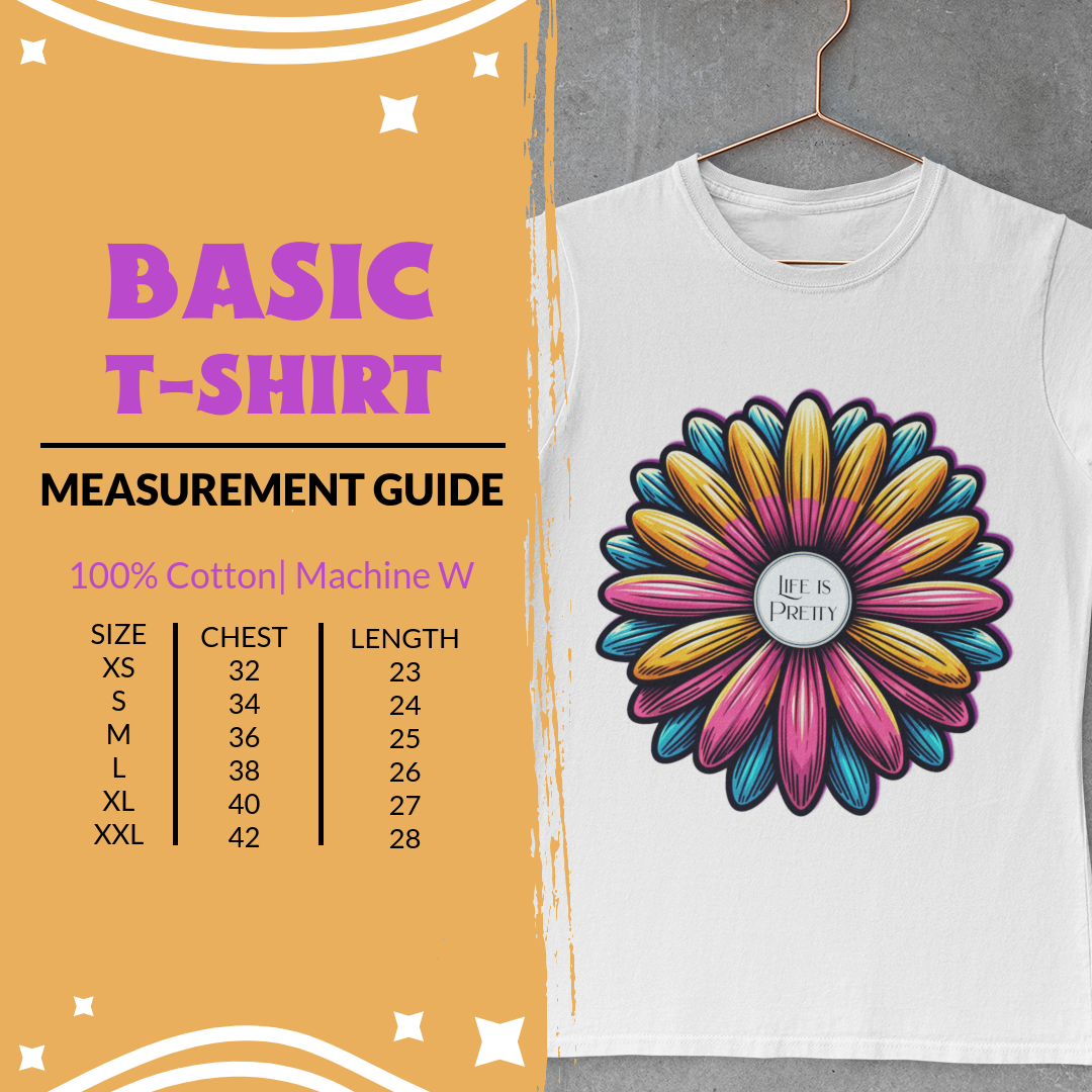 Premahs - Life Is Pretty Vibrant Flower Tee Short Sleeve Regular Fit