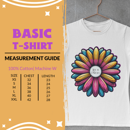 Premahs - Life Is Pretty Vibrant Flower Tee Short Sleeve Regular Fit