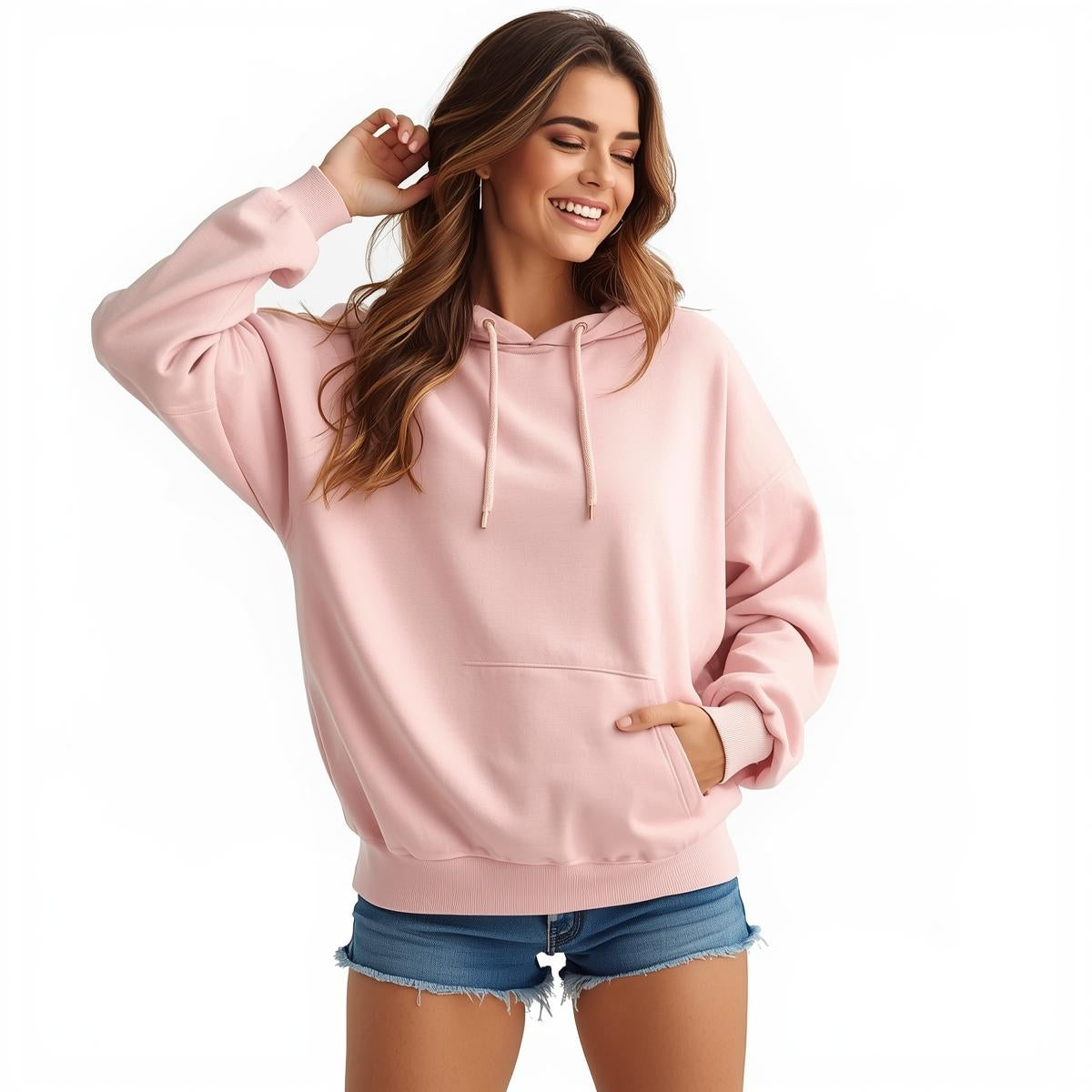 Premahs Solid Oversized Hoodie for Women