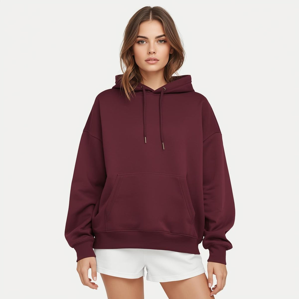 Premahs Solid Oversized Hoodie for Women
