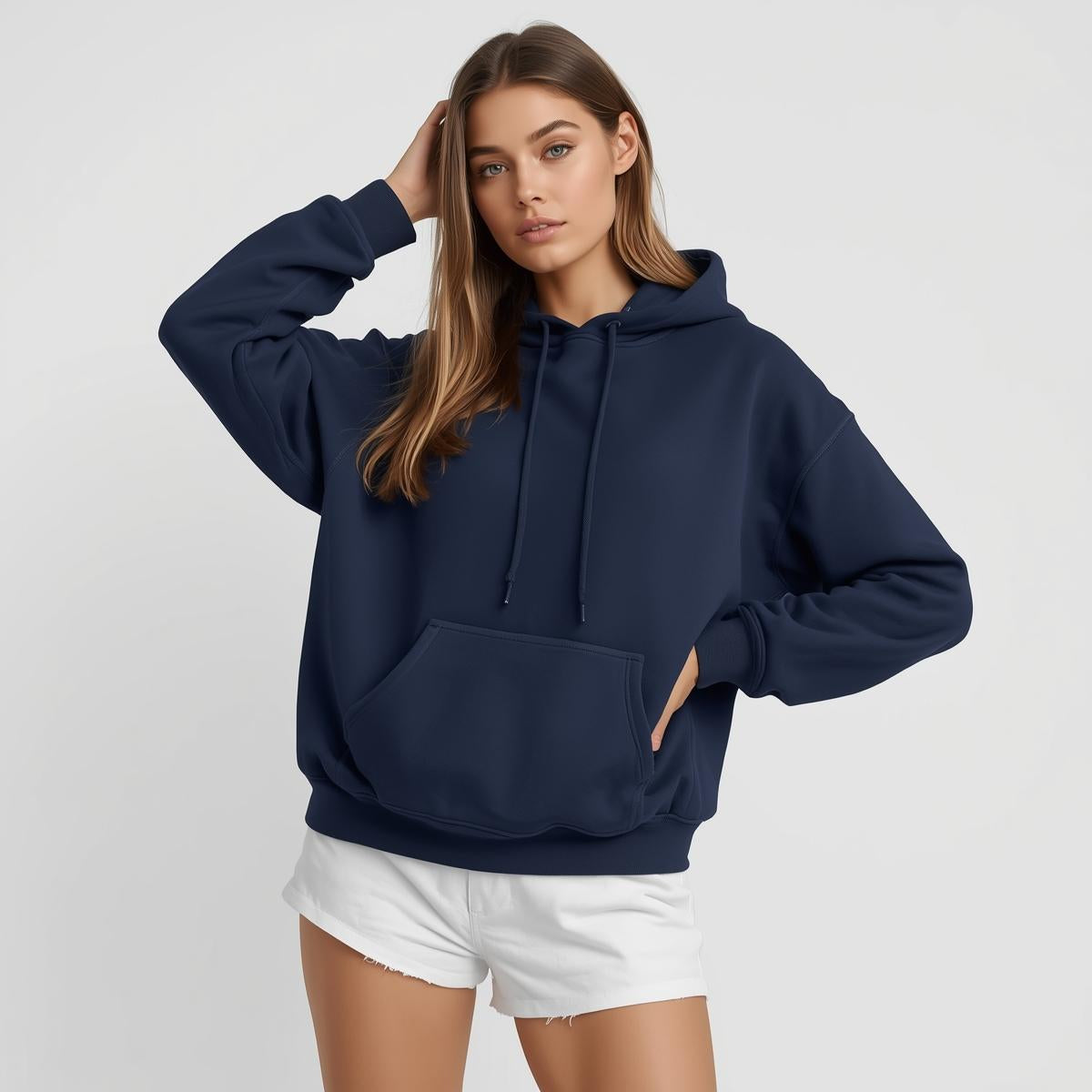 Premahs Solid Oversized Hoodie for Women