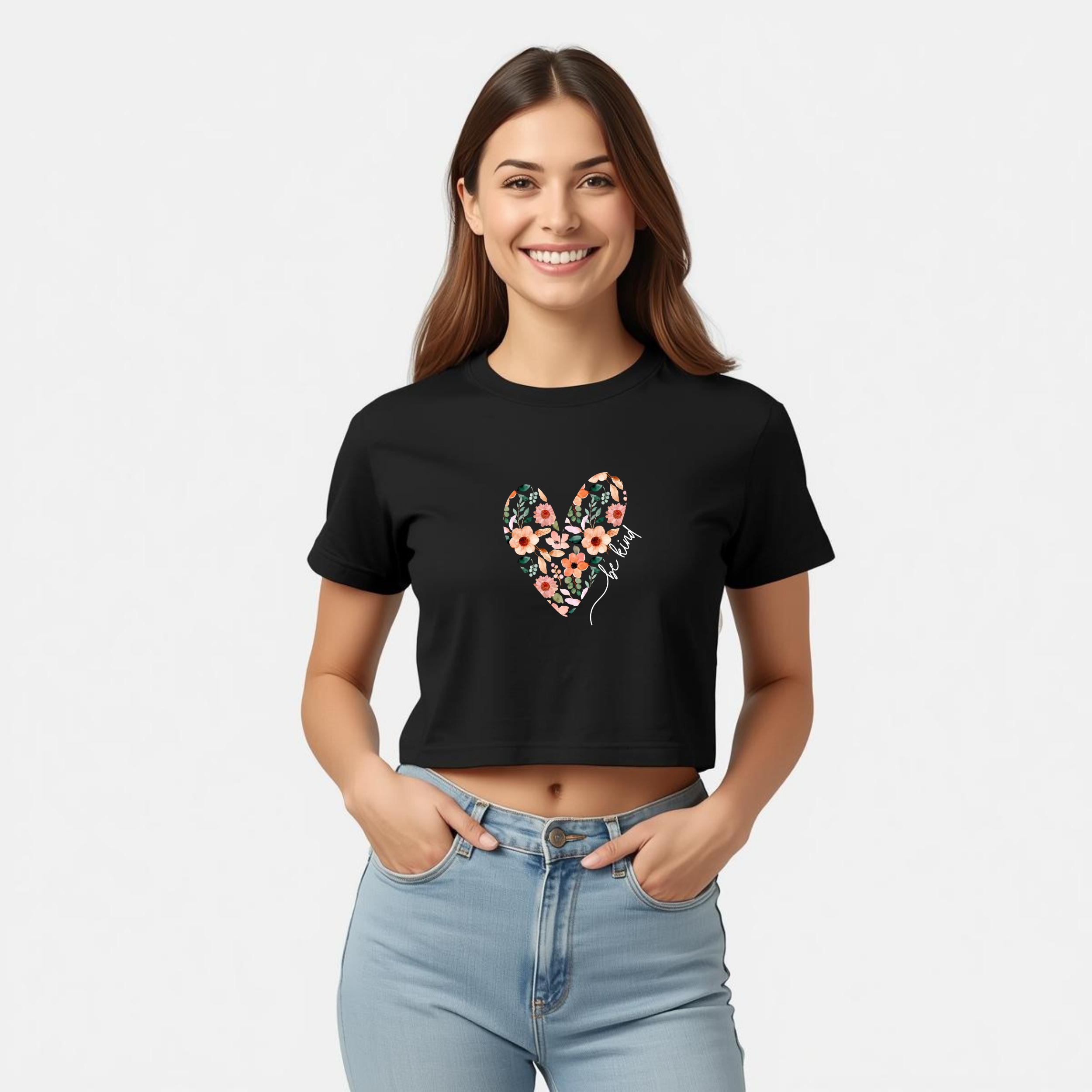 Premahs 100% Cotton Crop T-shirt for Women