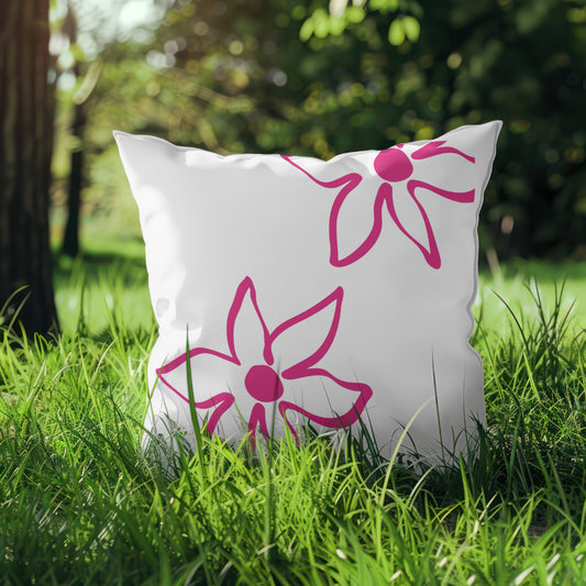 Premahs - Vibrant Floral Charm: Soft Cotton Cushion Cover