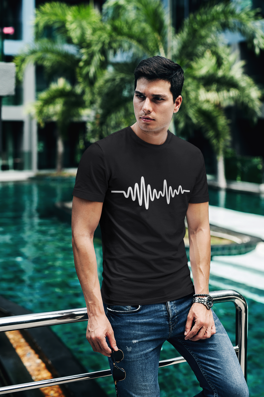 Premahs - Soundwave Frequency T-Shirt for Men Short Sleeve Regular Fit